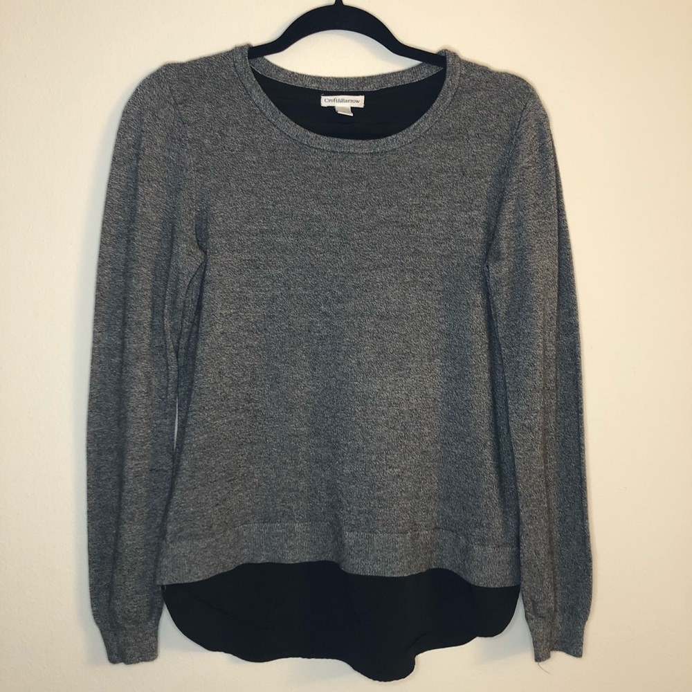 Croft & Barrow Sweater Charcoal Grey Black Women’s Size Small Sheath Bottom